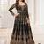 Black Net Resham Embroidered Wedding Wear Designer Anarkali Semi-Suit