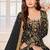 Black Net Resham Embroidered Wedding Wear Designer Anarkali Semi-Suit