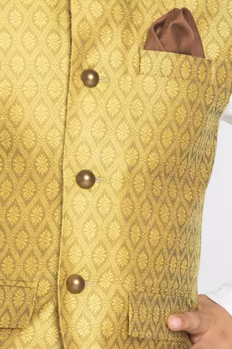 boy's yellow nehru jacket
