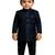 Jbn creation boy's navy blue and black indowestern set