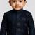 Jbn creation boy's navy blue and black indowestern set