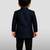 Jbn creation boy's navy blue and black indowestern set