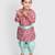 Jbn creation boy's multicolor-base-pink and mint kurta and dhoti set