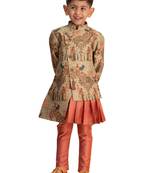 boy's green and pink ethnic combo set