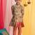 Jbn creation boy's green and pink ethnic combo set