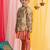 Jbn creation boy's green and pink ethnic combo set