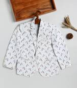 boy's white blazer