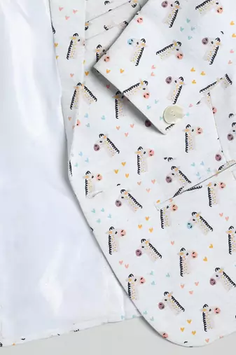 boy's white blazer