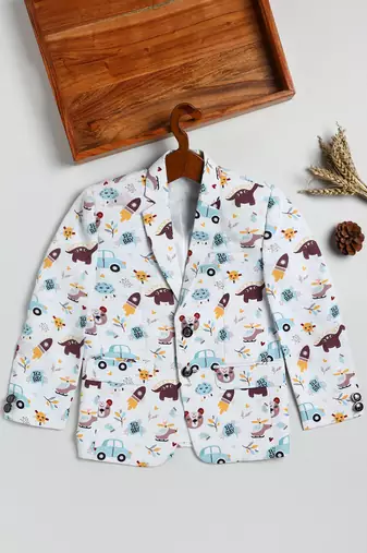 boy's white blazer