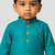 Jbn creation boy's cyan pure cotton kurta pyjama set