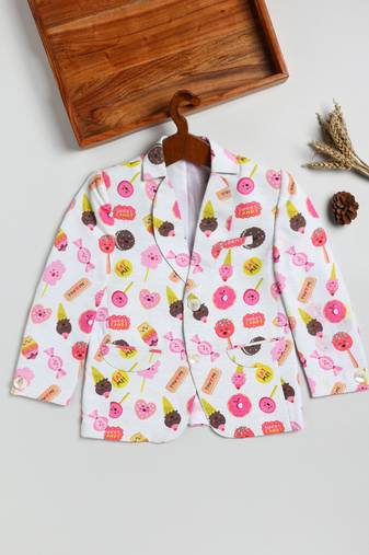 Jbn creation boy's white blazer