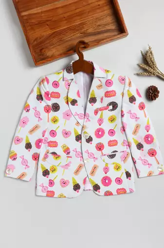 boy's white blazer