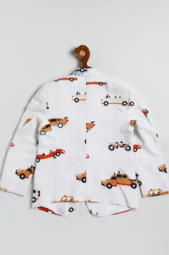 boy's white blazer