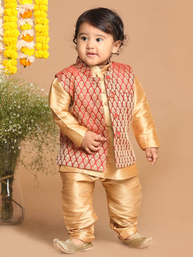 infant boys silk blend nehru jacket