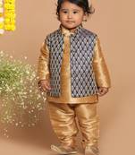 infant boys silk blend nehru jacket