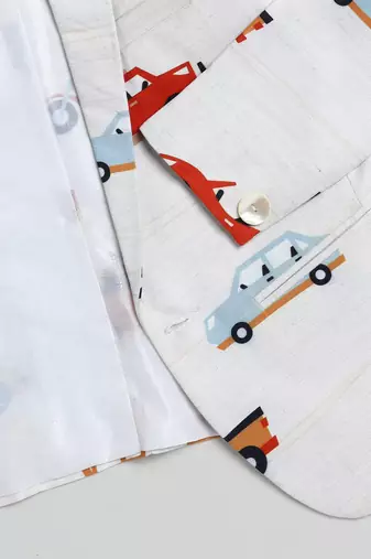 boy's white blazer