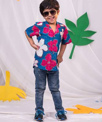 boys' blue ethnic shirt 1