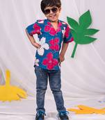 boys' blue ethnic shirt