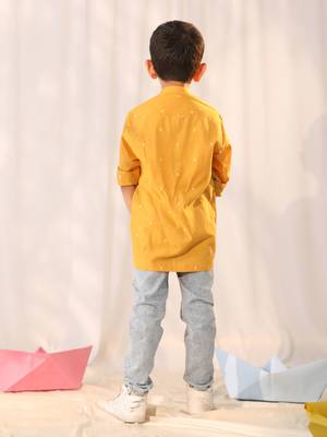boys' mustard ethnic shirt 3