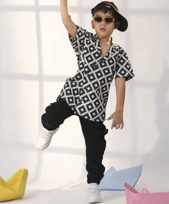 boys' black ethnic shirt 1
