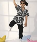 boys' black ethnic shirt