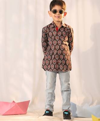 boys' coffee ethnic shirt 1
