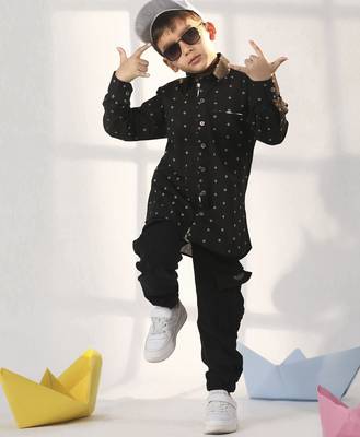 boys' black ethnic shirt 1