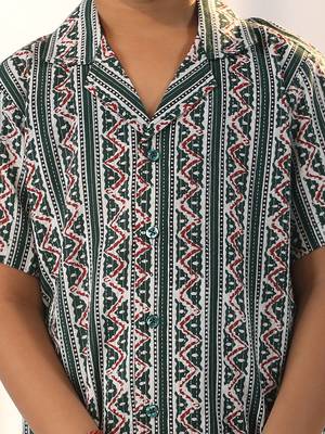 boys' bottle green ethnic shirt 4