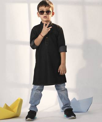 boys' black kurta 1