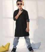 boys' black kurta