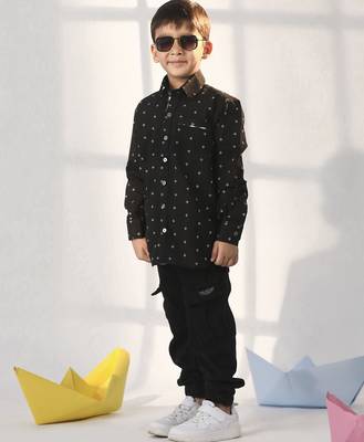 boys' black ethnic shirt 2