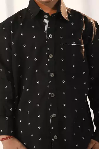 boys' black ethnic shirt