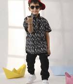 boys' black ethnic shirt