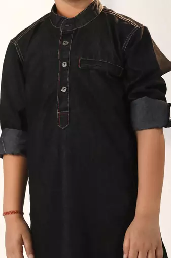 boys' black kurta