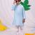 Jbn creation boys' blue and white kurta and pyjama set