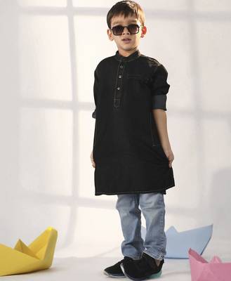boys' black kurta 5