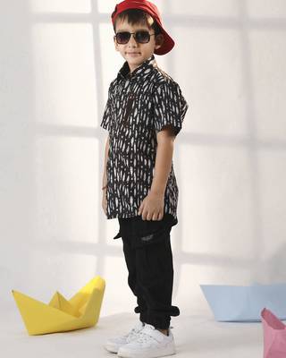 boys' black ethnic shirt 2