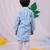 Jbn creation boys' blue and white kurta and pyjama set