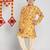 Jbn creation boys' multicolor-base-mustard and cream kurta pyjama set