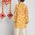 Jbn creation boys' multicolor-base-mustard and cream kurta pyjama set