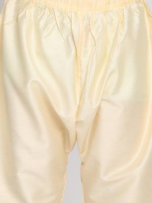 boys' multicolor-base-mustard and cream kurta pyjama set 5