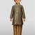 Jbn creations boys green jacquard silk kurta with cream pyjama - premium festive set