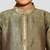 Jbn creations boys green jacquard silk kurta with cream pyjama - premium festive set