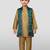 Jbn creations boys green jacquard silk jacket with rose gold pyjama - elegant set
