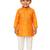Jbn boys orange ethnic print kurta with white pyjama - diwali special set