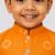 Jbn boys orange ethnic print kurta with white pyjama - diwali special set