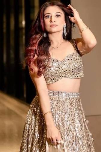 Cream Color Thread Embroidery,Dori Work With Latkan Sequins Work Karishma Silk Lehenga Choli