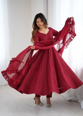 Embroidered Georgette Anarkali Suit 2