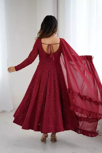 Embroidered Georgette Anarkali Suit