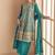 Turquoise georgette embroidered designer plazzo suit